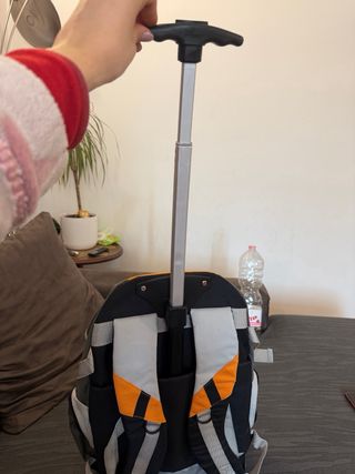 Zaino trolley grigio e arancione