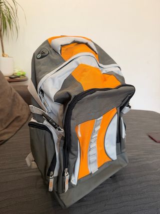 Zaino trolley grigio e arancione