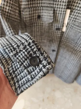 Chaqueta Zara Cuadros Gris y Negro Talla M