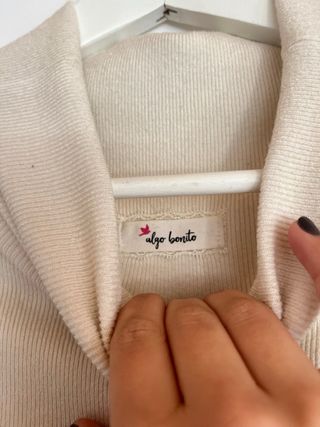 Vestido largo de punto beige