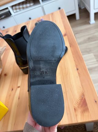 Botines Zara Piel Negro Talla 37