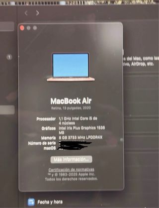 MacBook Air i5 2020 256GB 8GB RAM