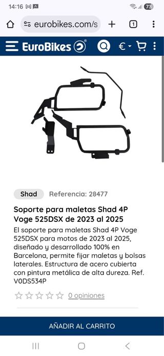 Soporte Maletas Shad 4P Voge 525DSX