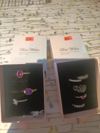 Pack Anillos Ajustables Dorados y Plateados