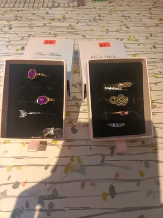 Pack Anillos Ajustables Dorados y Plateados