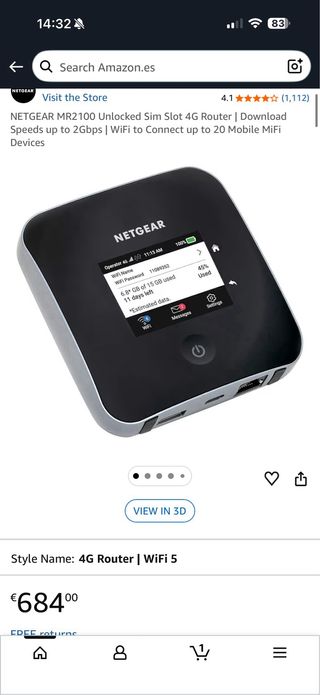 Netgear Nighthawk M2 MR2100 Router Móvil 4G LTE