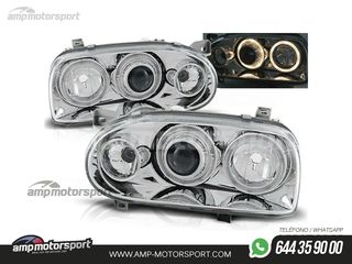 FAROS DELANTEROS OJOS DE ANGEL PARA VOLKSWAGEN GOLF 3 1991-1997