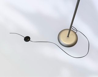 Lámpara de pie moderna gris tela beige