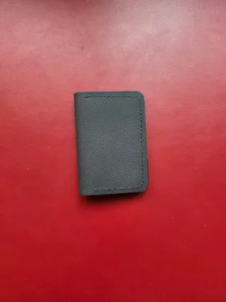 Cartera Bifold Cuero Marrón y Rojo