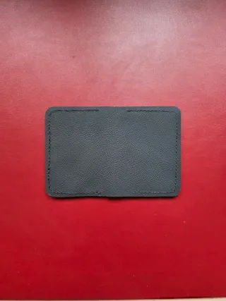 Cartera Bifold Cuero Marrón y Rojo
