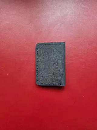 Cartera Bifold Cuero Marrón y Rojo