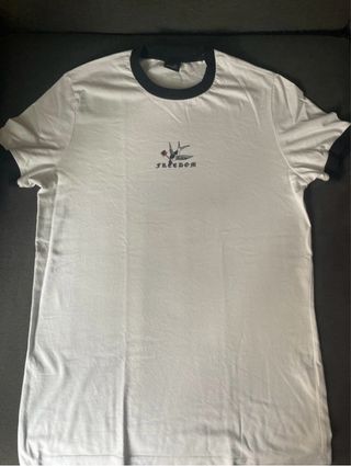 Camiseta blanca y negra Bershka - Talla S