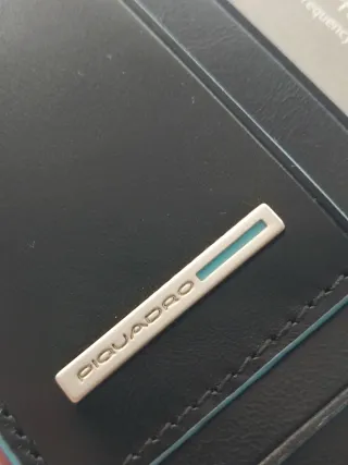 Portafoglio Piquadro Pelle RFID Nero Blu