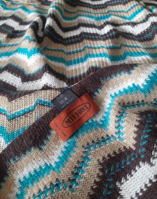 Sciarpa Missoni Zigzag Marrone e Turchese