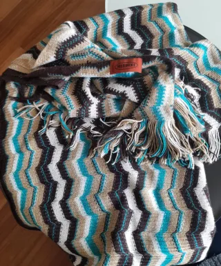 Sciarpa Missoni Zigzag Marrone e Turchese