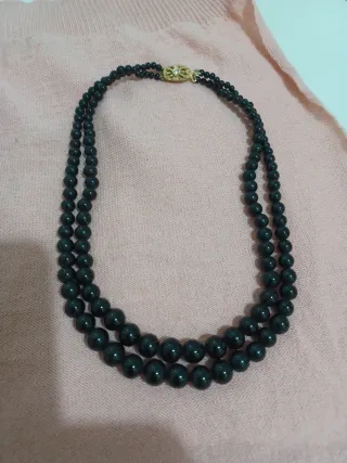 Collana perle nere vintage