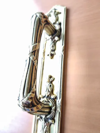 Manillón Antiguo Latón Macizo 38cm