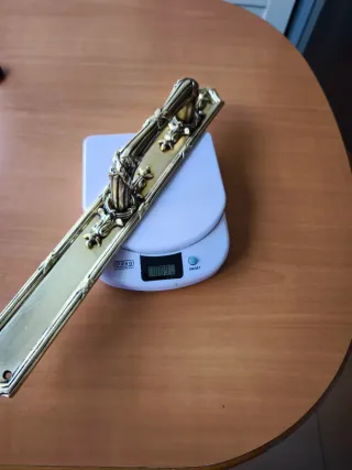 Manillón Antiguo Latón Macizo 38cm