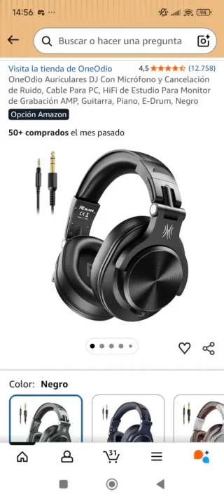 Cascos de música negros
