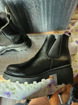 Botines negros PIEL de plataforma..tacón 6cm, s