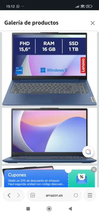 Portátil Lenovo i7 Azul 16GB RAM 1TB SSD