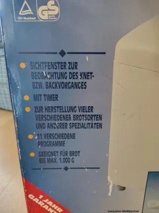 Panificadora Brotbackautomat 1000g