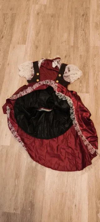 Disfraz Steampunk Rojo con Encaje Talla Única