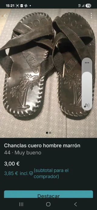 Chanclas de cuero para hombre