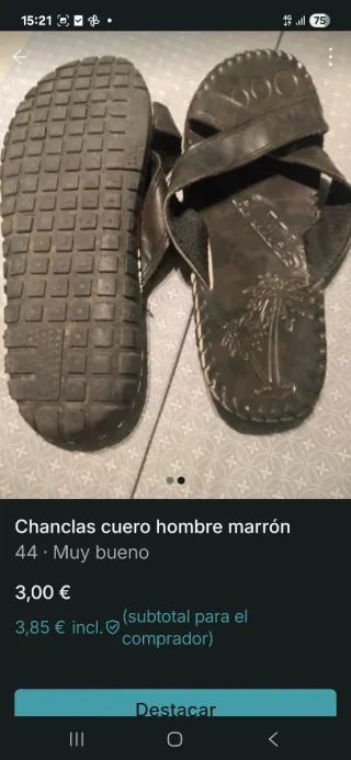 Chanclas de cuero para hombre