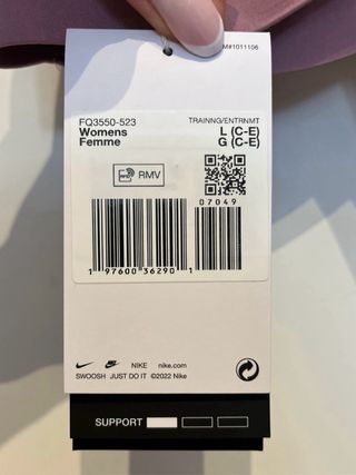 Sujetador Nike Alate L (C-E) rosa mujer.