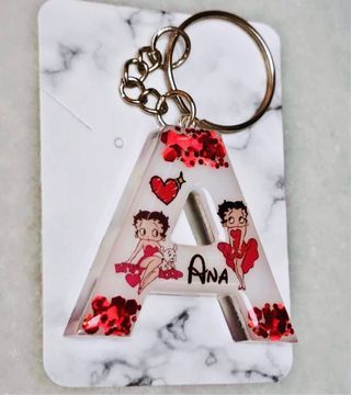 Llavero Letra A Betty Boop Personalizado