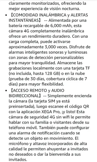 Cámara de camping XEGA 4G LTE