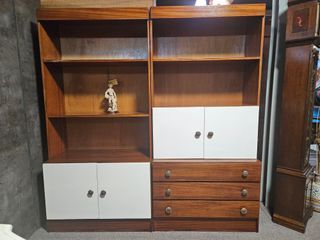 Estante Vintage Modular Madeira e Branco