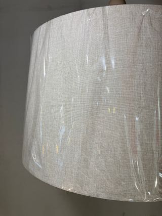 Lampadario metallo ottone/ceramica + paralume