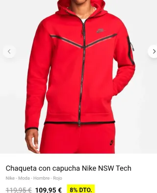 Sudadera Nike NSW Tech Roja Original