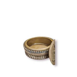 Caixa Vintage Flor Dourada Gesso/Porcelana