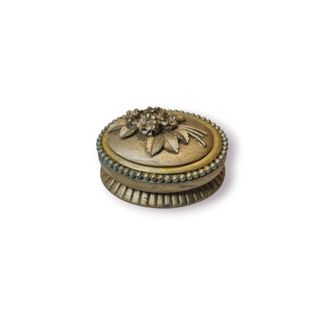 Caixa Vintage Flor Dourada Gesso/Porcelana