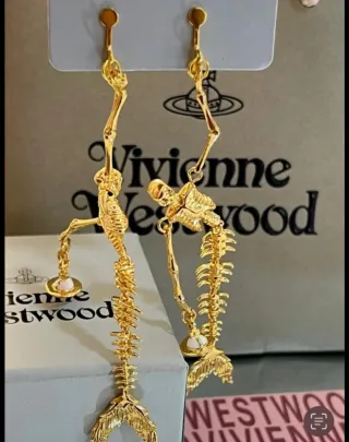 Pendientes Vivienne Westwood Esqueleto Dorado