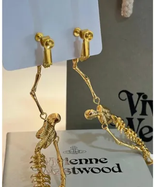Pendientes Vivienne Westwood Esqueleto Dorado