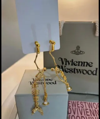 Pendientes Vivienne Westwood Esqueleto Dorado