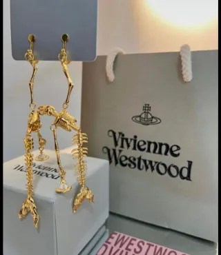Pendientes Vivienne Westwood Esqueleto Dorado