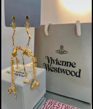 Pendientes Vivienne Westwood Esqueleto Dorado