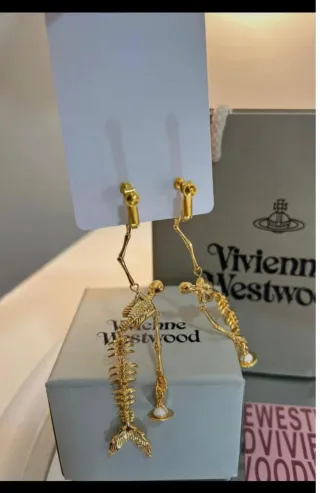 Pendientes Vivienne Westwood Esqueleto Dorado