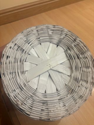 Cesta Mimbre Decorada Flores