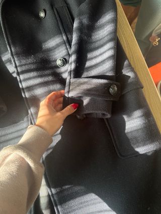 Abrigo lana y cachemira azul marino T.36