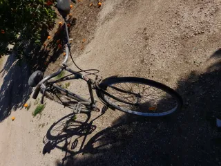 Bicicleta antigua en funcionamiento