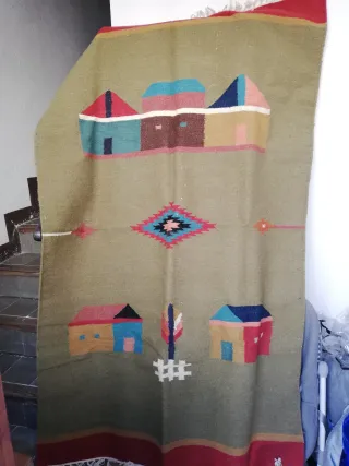Alfombra Kilim Tejida Multicolor a Estrenar