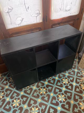 Mueble modular negro para Salón/TV/Recibidor/Room
