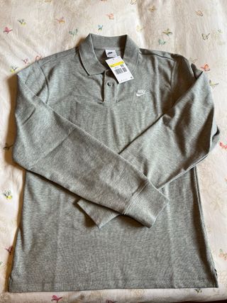 Sudadera Polo Nike Hombre gris. Talla S.