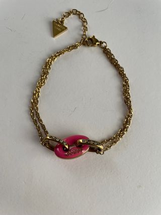 Pulsera Guess Dorada Rosa Cristales